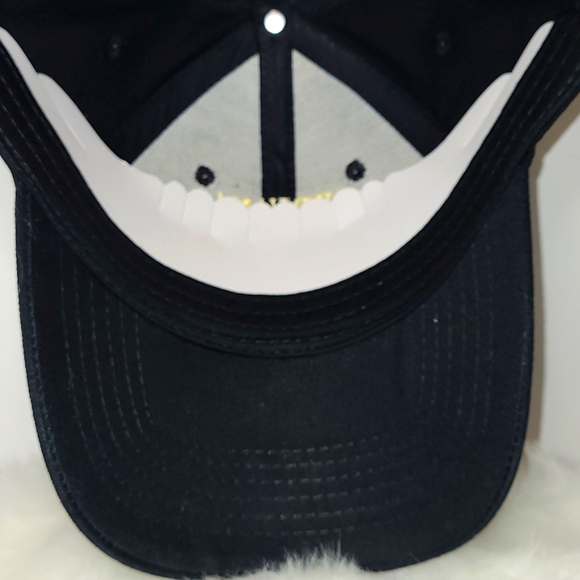 Nirvana Embroidered Smiley Black Cotton Adjustable Baseball Cap Unisex NWOT - Picture 10 of 13